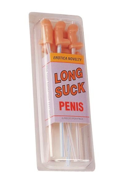 Coffret de 6 pailles pénis Long Suck